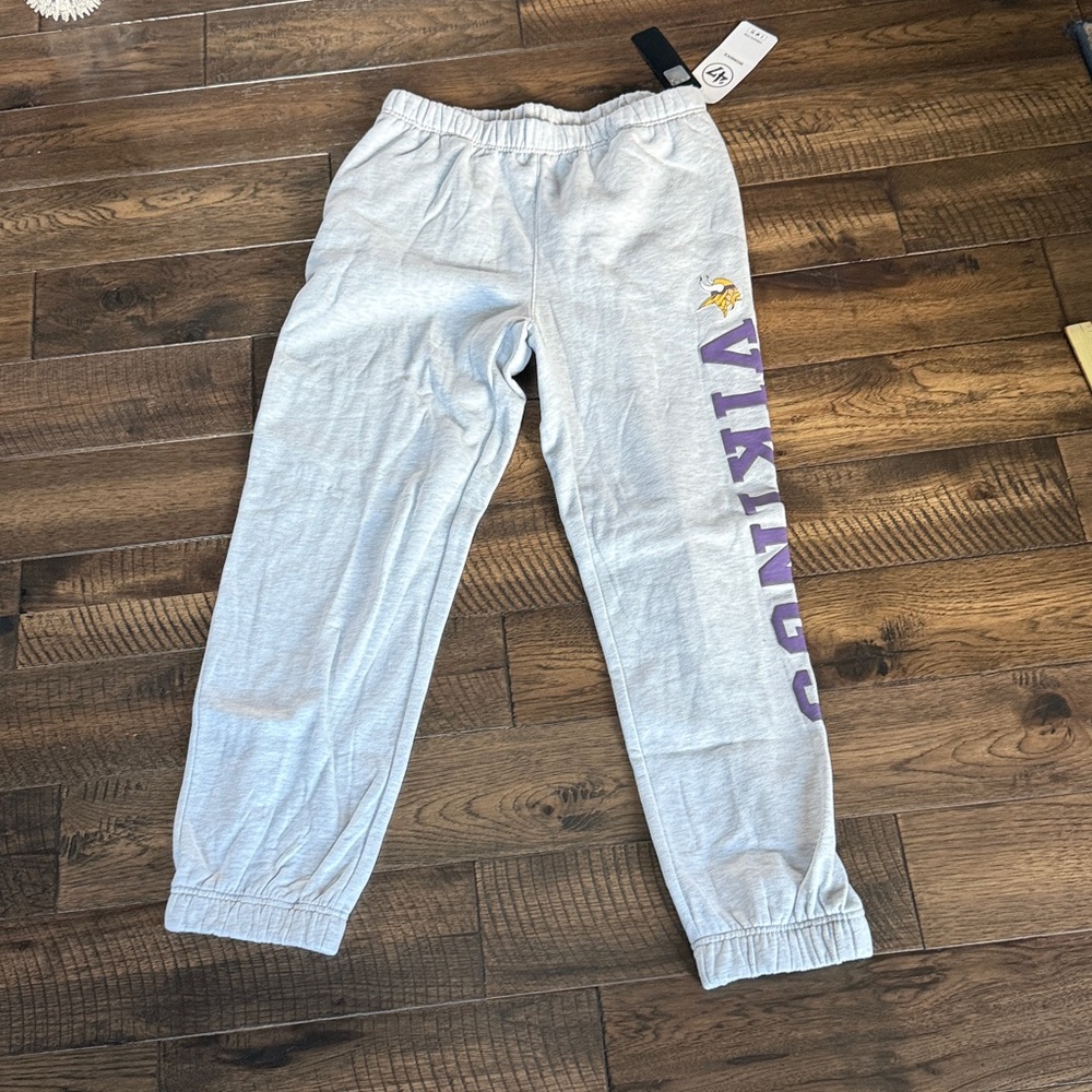 ‘47 brand NFL Minnesota Vikings NWT Women’s grey sweatpants L - Picture 4 of 8